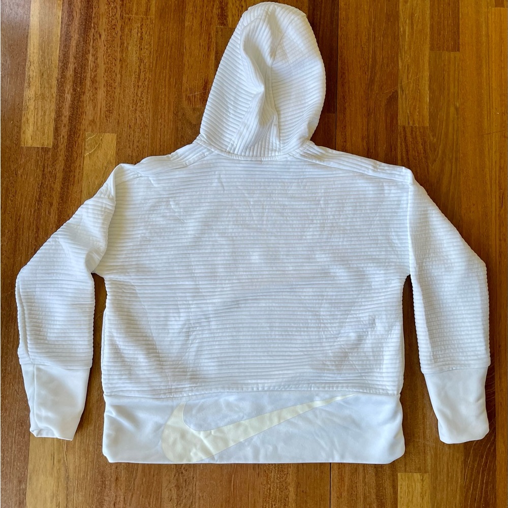 Nike white cropped hoodie women’s size small with pockets